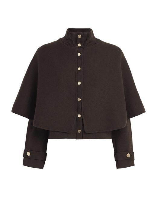 Maje Black Cape-Effect Cardigan