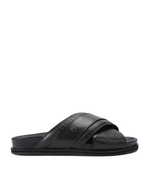 Kurt Geiger Black Leather Baron Sandals for men