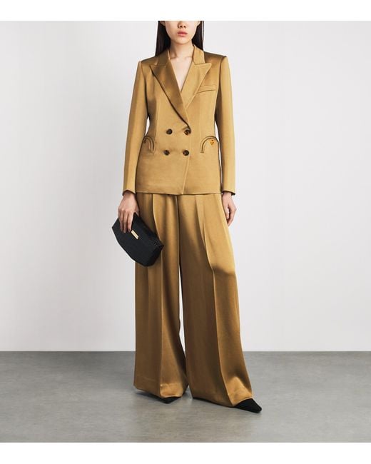 Blazé Milano Natural Satin Novalis Charmer Double-Breasted Blazer
