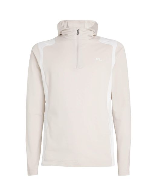 J.Lindeberg Lukas Quarter Zip Hooded Sports Jacket in White for Men Lyst UK