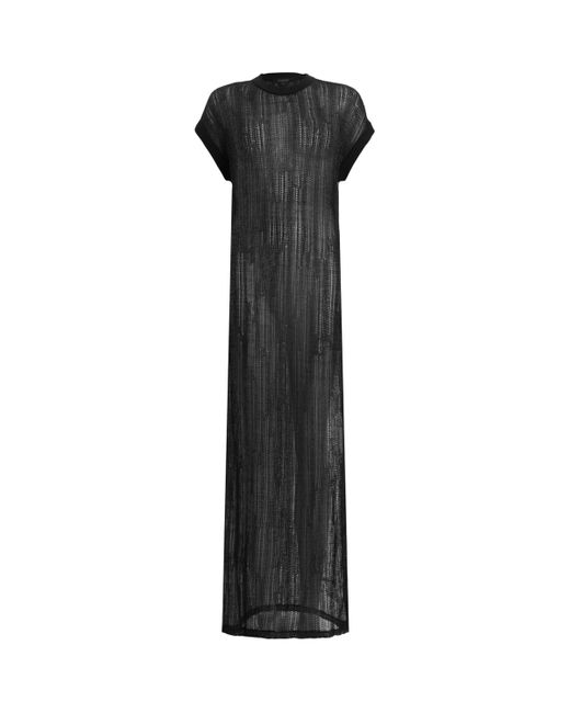 AllSaints Black Knitted Giana Maxi Dress