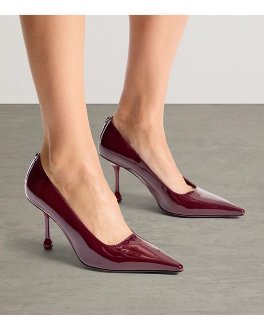 Jimmy Choo Purple Ixia 80 Leather Pumps