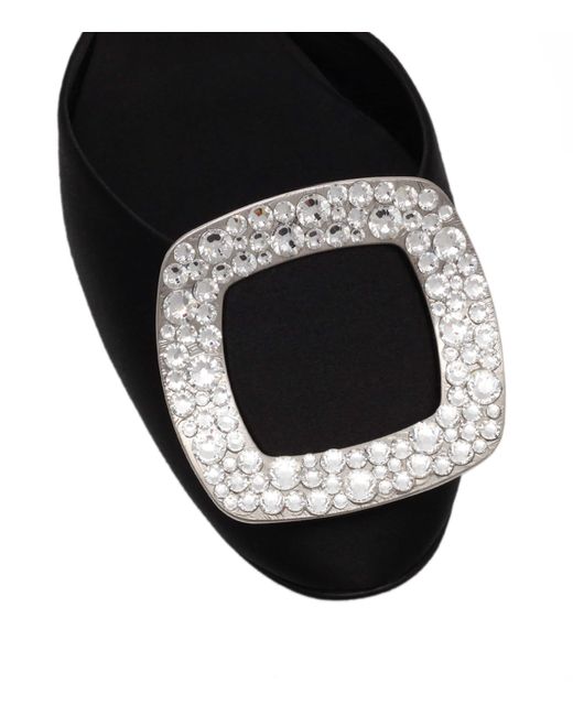 Roger Vivier Black Chips Strass Ballerina Flats