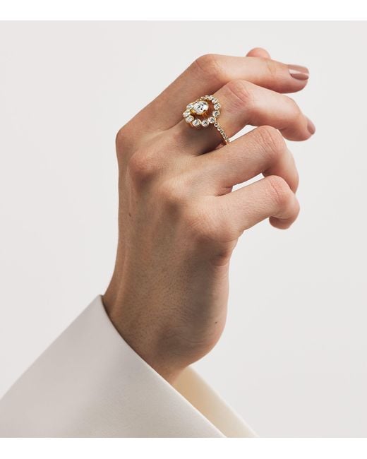 Sophie Bille Brahe Metallic And Diamond Ensemble Escargot Ring