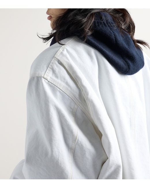 Prada White Canvas Oversized Jacket