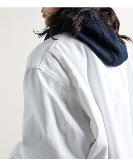 Prada White Canvas Oversized Jacket