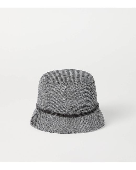 Brunello Cucinelli Gray Monili-Detail Bucket Hat