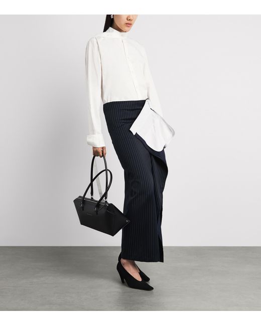 Late for Work White Cotton Double-Placket Shirt