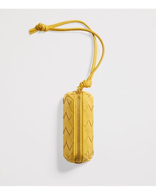 Bottega Veneta Yellow Micro Calfskin Intrecciato Pouch
