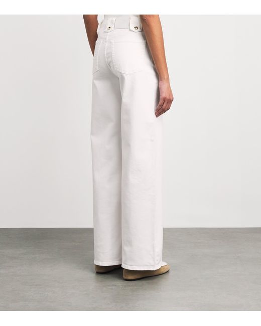 Maje White Stretch-Cotton Flare Jeans