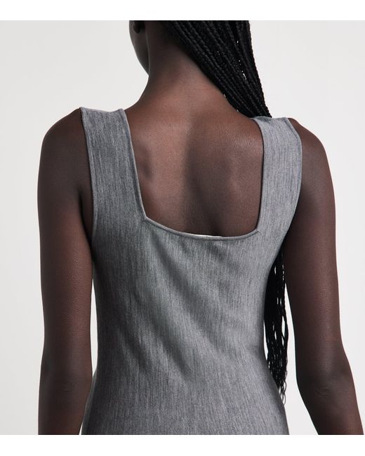 Khaite Gray Merino Wool Seberg Midi Dress