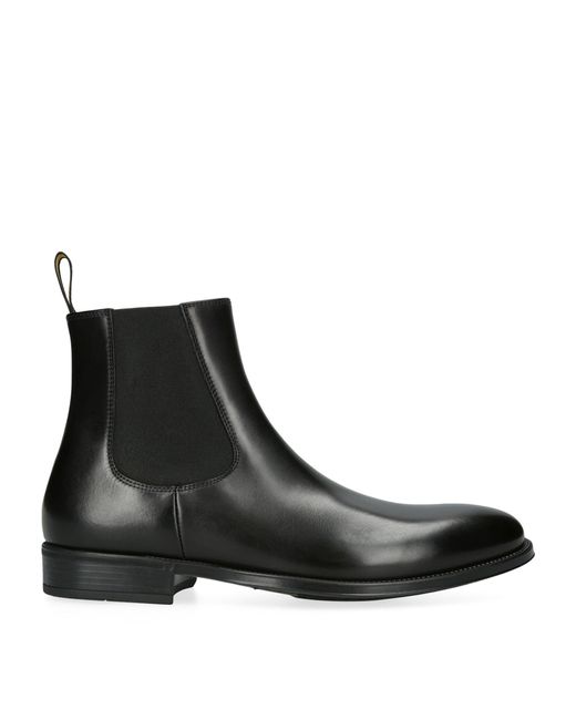 Doucal's Black Leather Flex Chelsea Boots for men