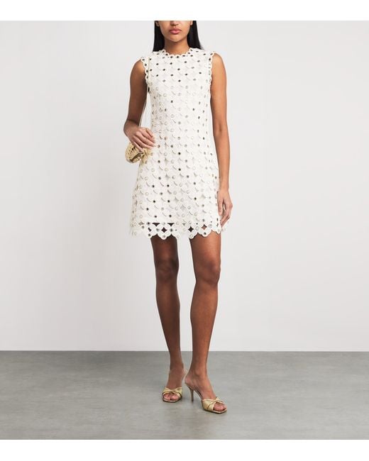 Maje White Crochet Mini Dress