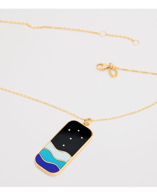 L'Atelier Nawbar Metallic And Diamond Cosmic Love The Summer Night Necklace