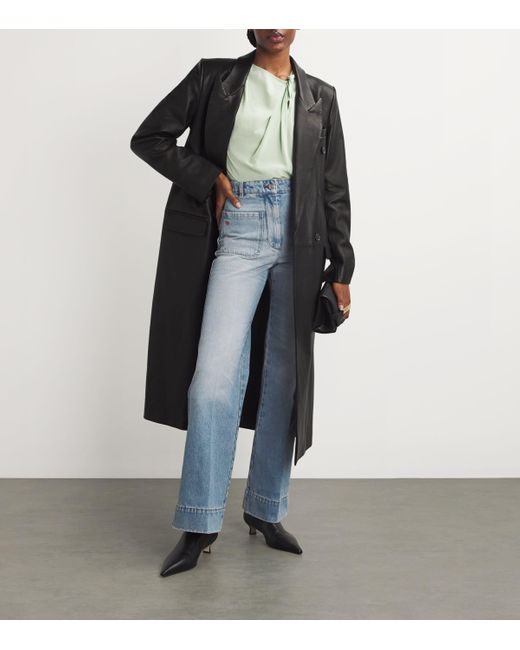Victoria Beckham Blue Tapered Alina Straight Jeans