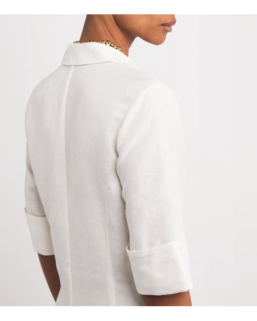 Jonathan Simkhai White Linen-Blend Claudine Midi Shirt Dress