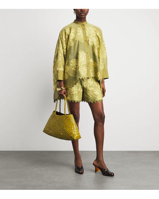 LaDoubleJ Yellow Cotton Jacquard Blouse