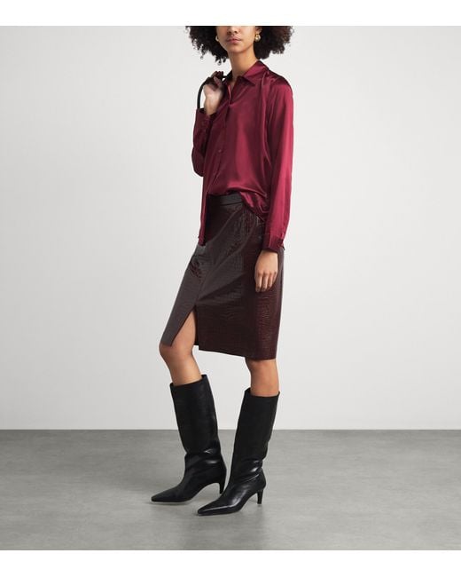 L'Agence Red Silk Tyler Blouse