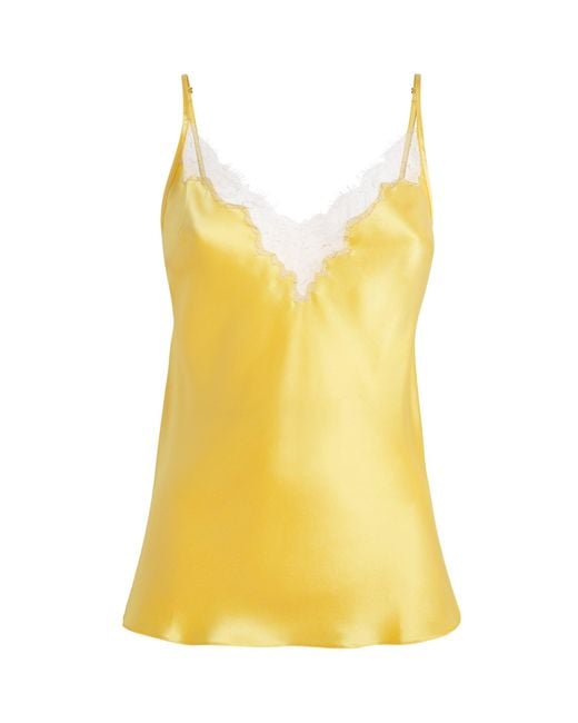 Gilda & Pearl Yellow Silk Secret Garden Camisole Top