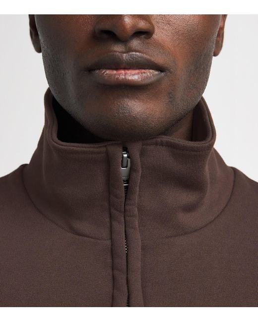 Sandro Brown Cotton Half-Zip Sweater for men