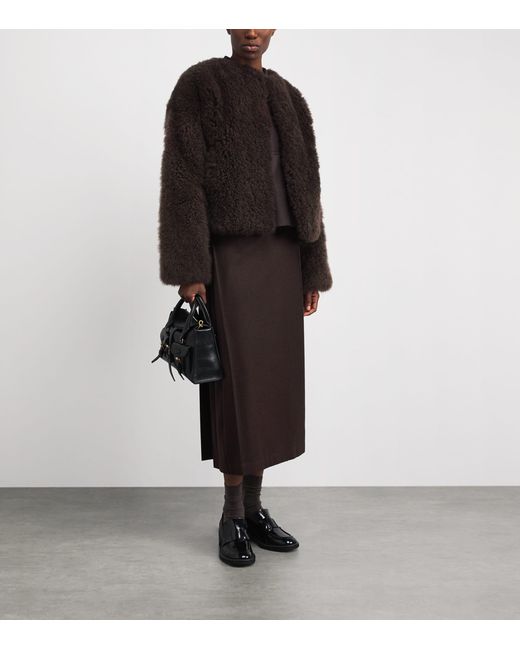 Yves Salomon Black Cashmere Shearling Jacket
