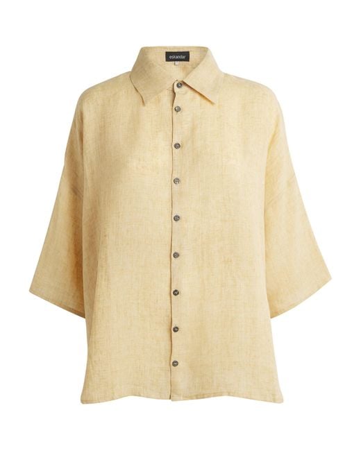 Eskandar Natural Linen Relaxed Shirt