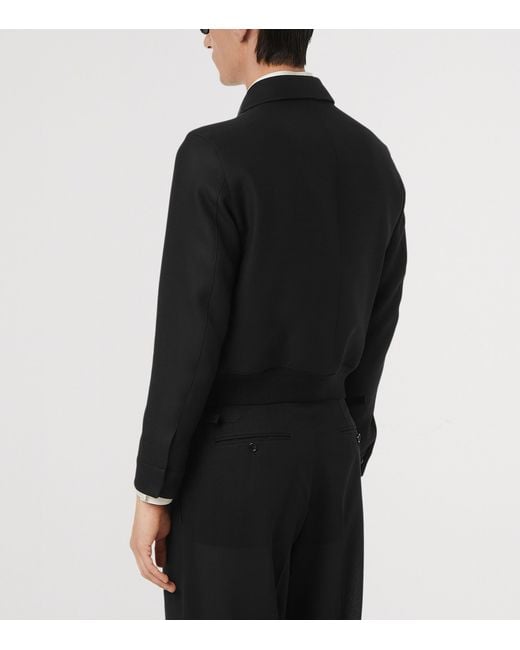Tom Ford Black Wool-Silk Bomber Jacket for men