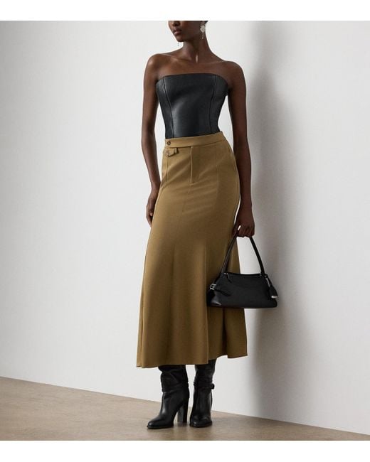 Ralph Lauren Black Lambskin Gwyneth Bustier