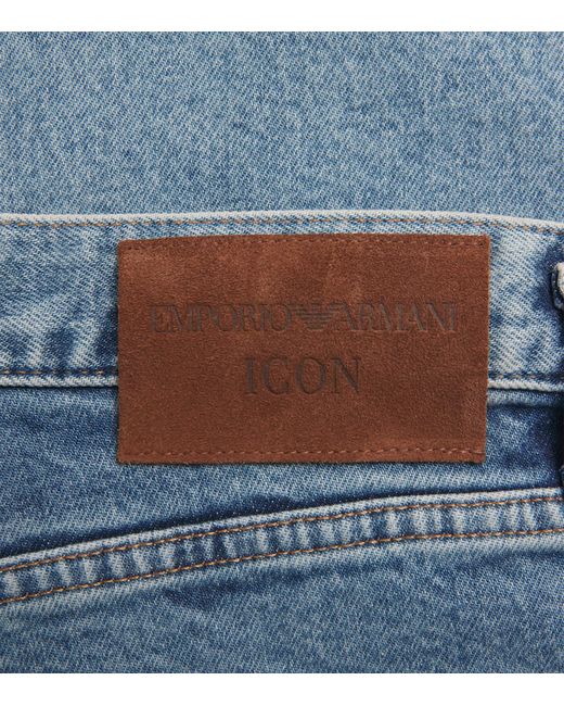 Emporio Armani Blue Icon Oval-Leg Jeans for men