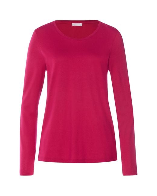 Hanro Pink Cotton-Modal Long-Sleeve T-Shirt