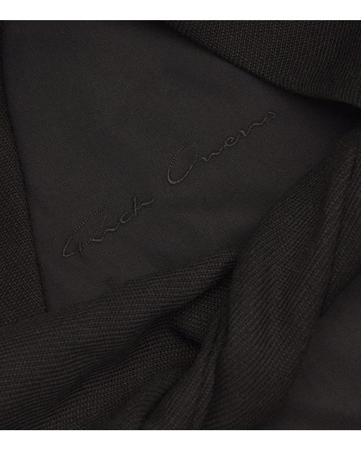 Rick Owens Black Wool Longline Cape for men