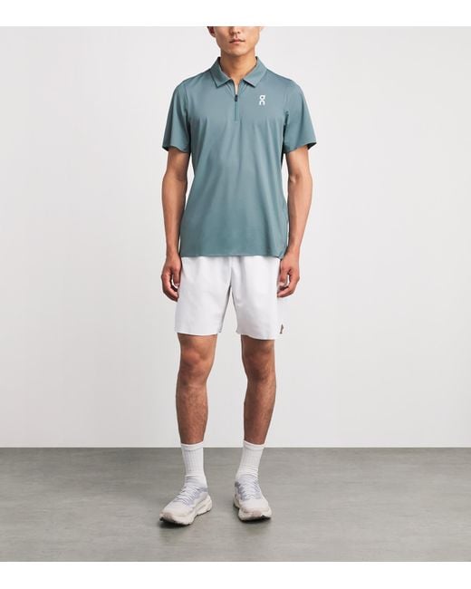On Shoes Blue Court Polo Shirt for men