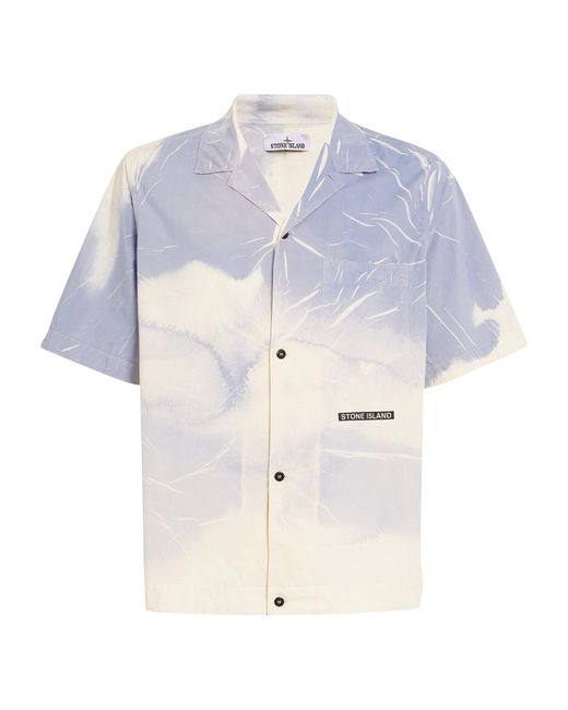 Stone Island Blue Printed Shirt for men