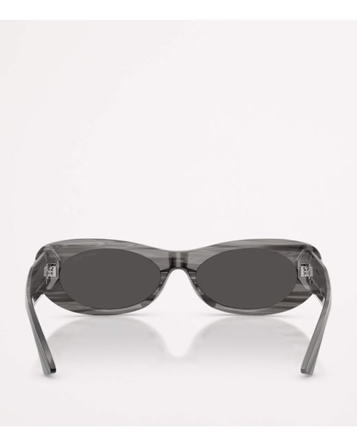 Jimmy Choo Gray Oval Logo Sunglasses