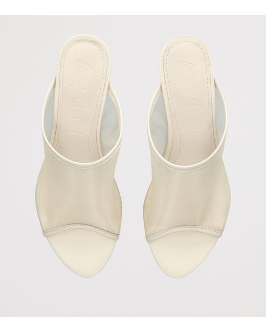 Aeyde White Leather-Mesh Suzanne Wedge Sandals 55