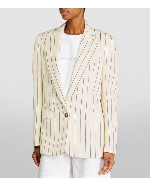 Stella McCartney White Oversized Pinstripe Blazer