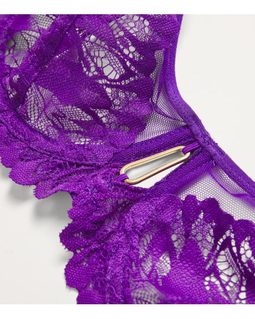 Aubade Purple Flower Mania Half-Cup Bra