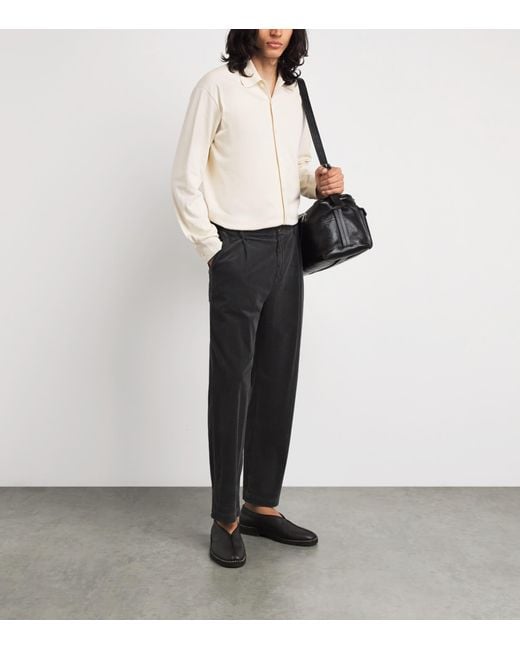 Barena Black Corduroy Straight Trousers for men