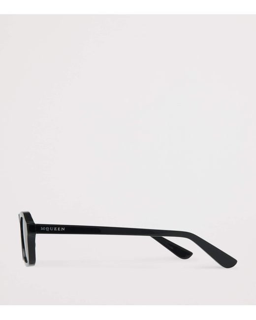 McQueen Black Rectangular Sunglasses
