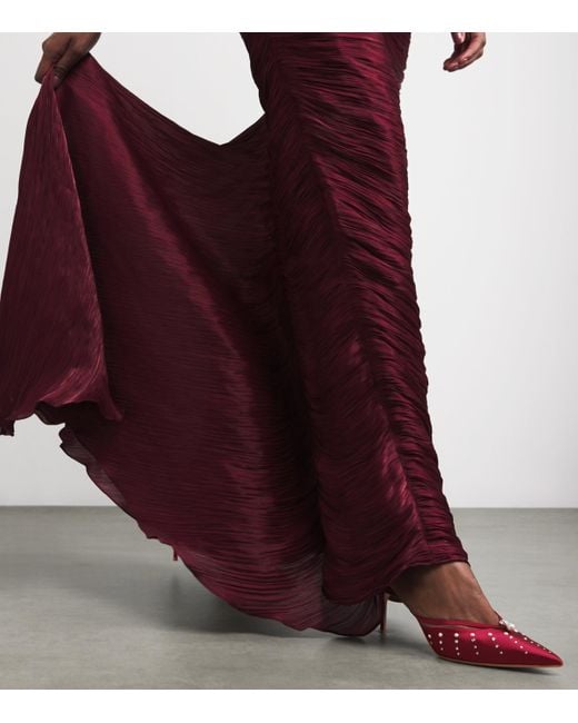 Malone Souliers Red Satin Embellished Marisa Heeled Mules 70