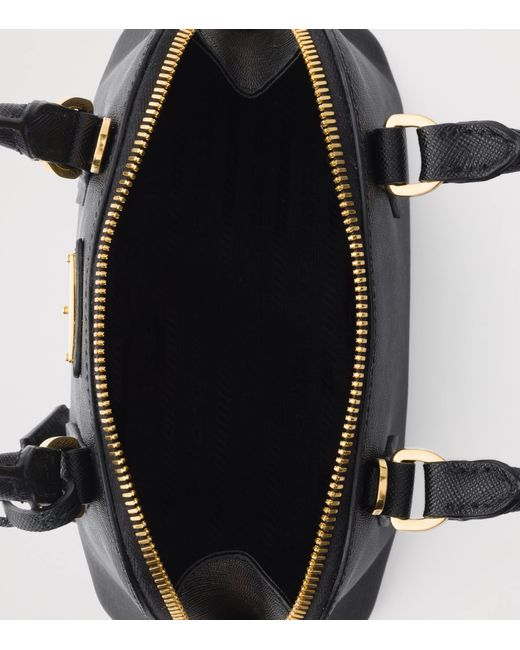 Prada Black Mini Leather Promenade Top-Handle Bag