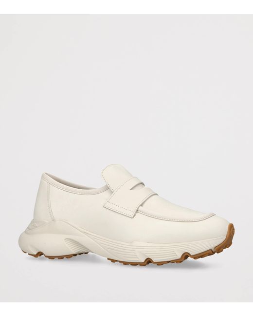 Tod's White Leather Sport 54 Loafers 25