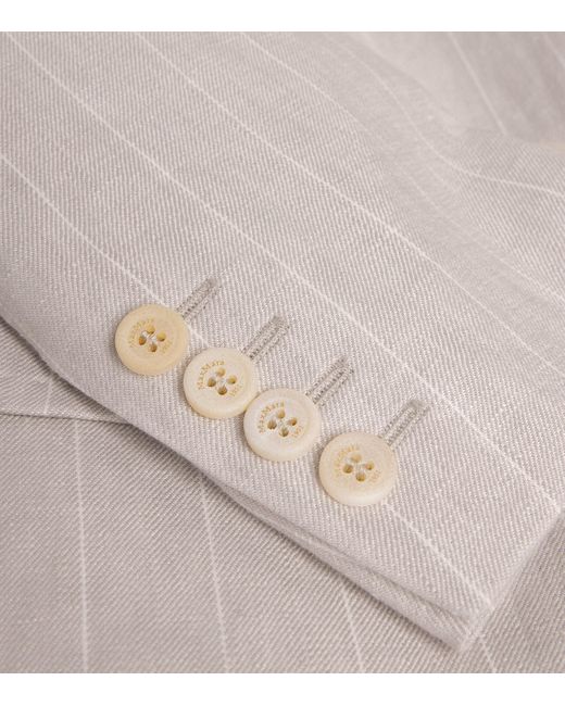 Max Mara Gray Linen Double-Breasted Blazer