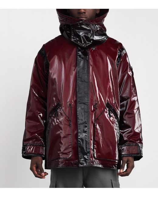 Stone Island Uneven Ripstop Prismatico Parka in Red for Men | Lyst