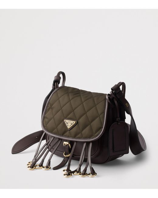 Prada Black Re-Nylon And Leather Corsaire Shoulder Bag