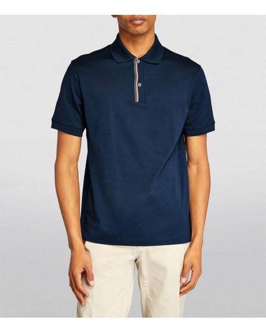 Paul Smith Blue Signature Stripe Polo Shirt for men