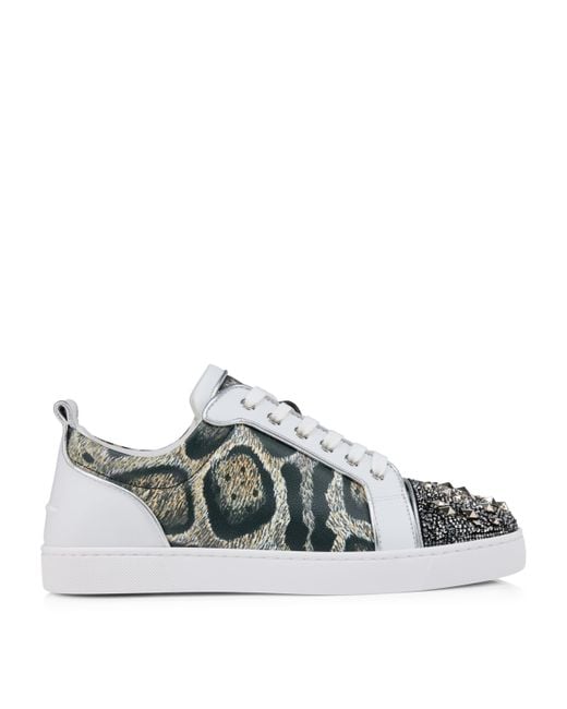 Christian Louboutin Gray Louis Junior Spikes Strass Sneakers for men