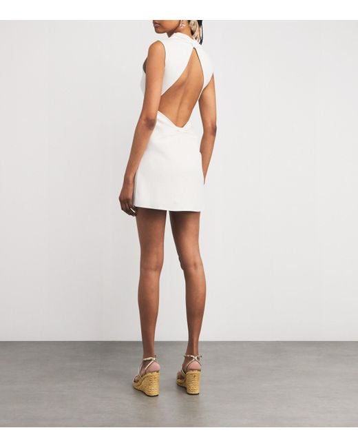 Cult Gaia White Knitted Harlow Mini Dress