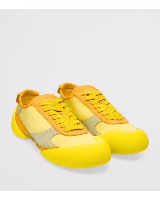 McQueen Yellow Leather Flexion Sneakers for men