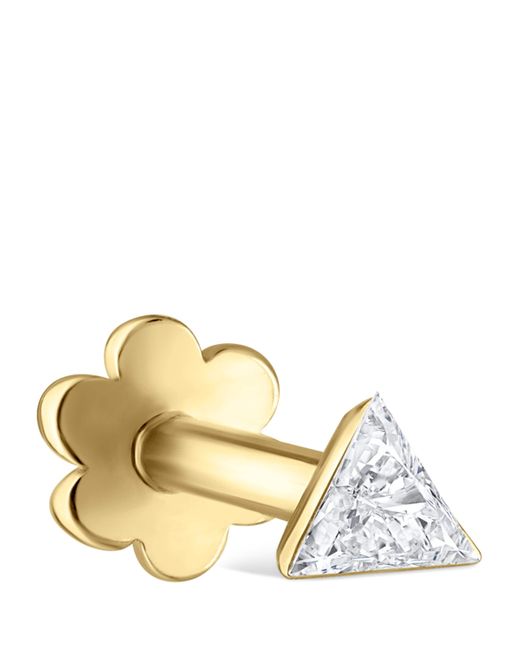 Maria Tash White Invisible-Set Diamond Triangle Single Stud Earring